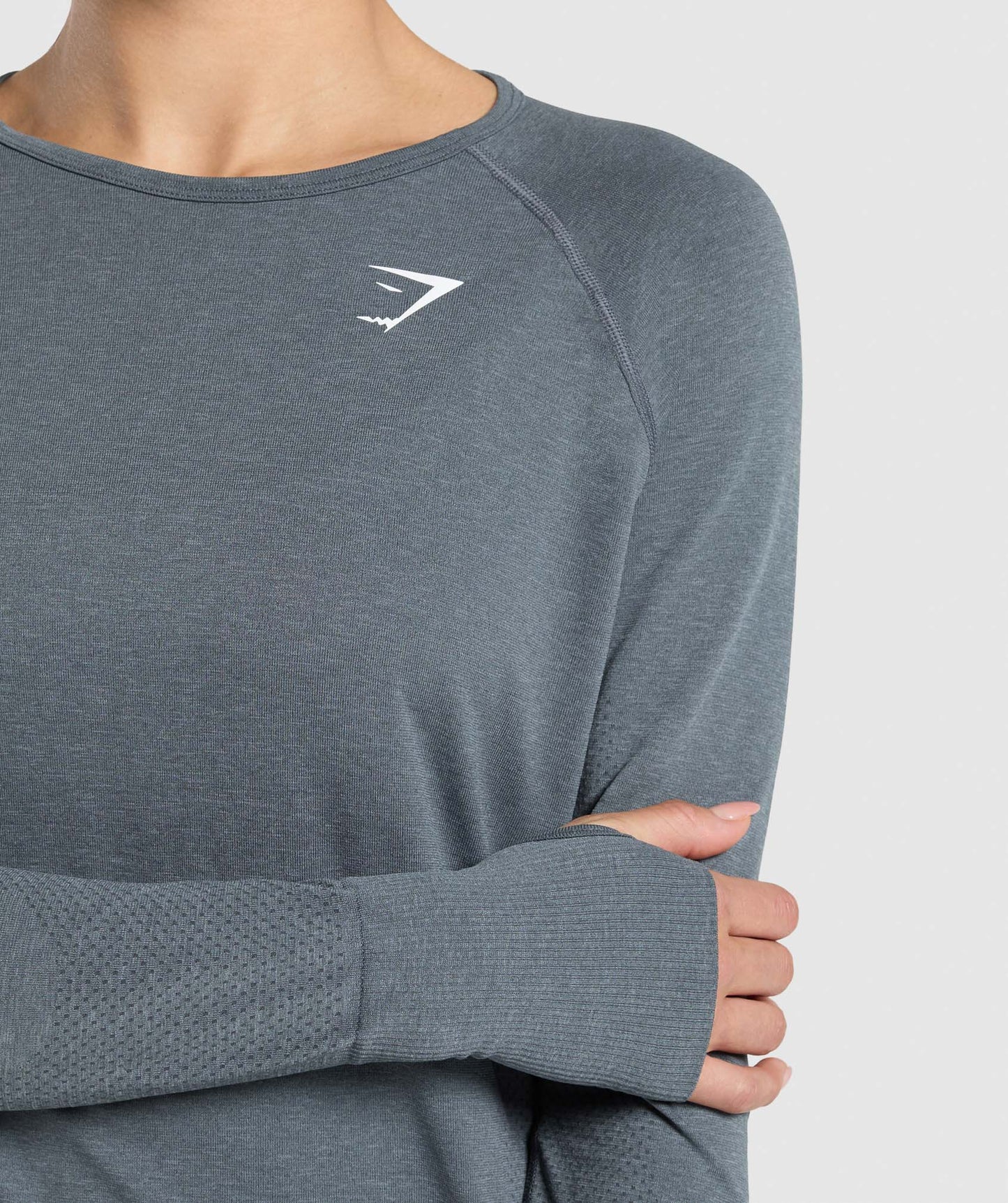 Gymshark Vital Seamless 2.0 Light Long Sleeve Top - Strong Grey/Marl