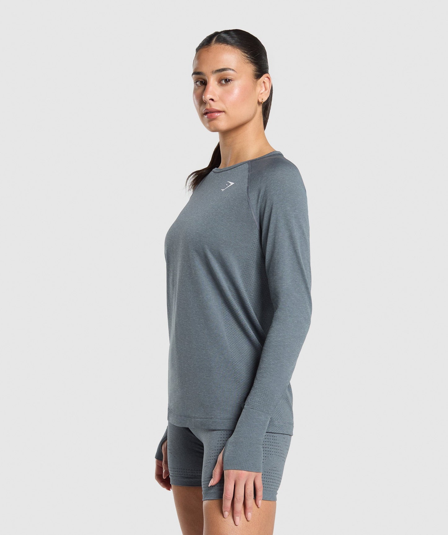 Gymshark Vital Seamless 2.0 Light Long Sleeve Top - Strong Grey/Marl