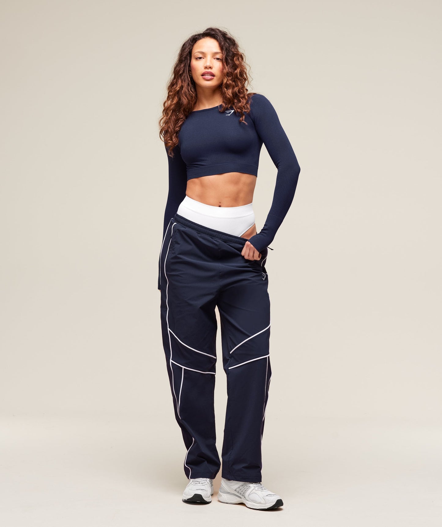 Gymshark Vital Seamless Crop Top - Heavy Blue/ Marl