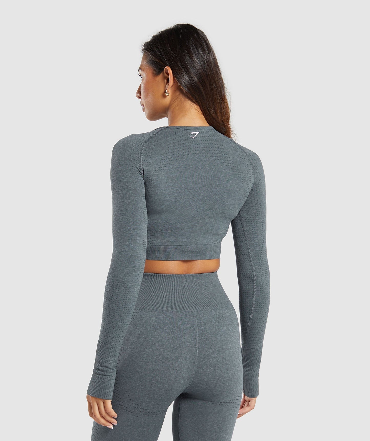 Gymshark Vital Seamless Crop Top - Strong Grey/ Marl