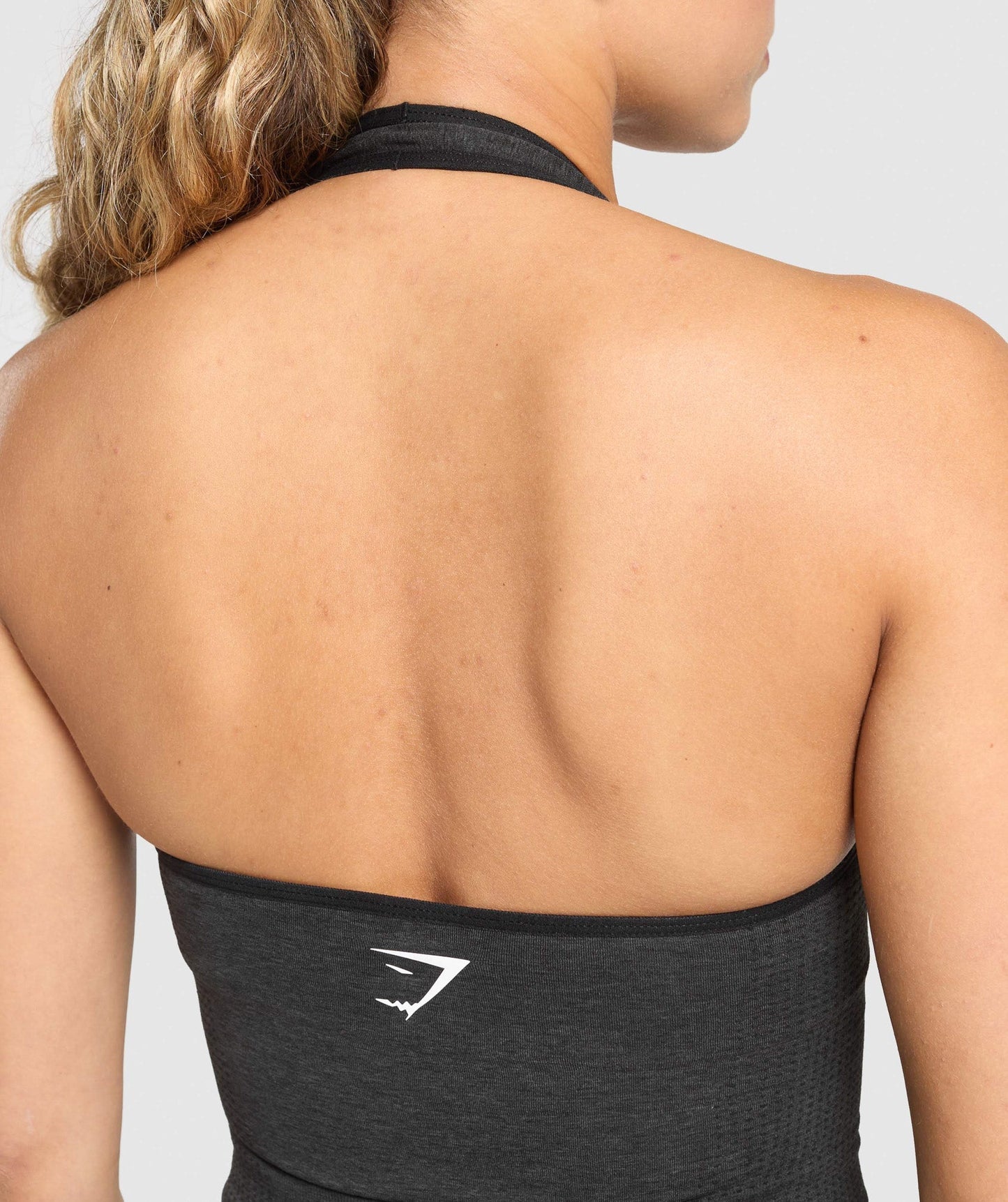 Gymshark Vital Seamless Halter Neck Tank With Shelf - Black Marl