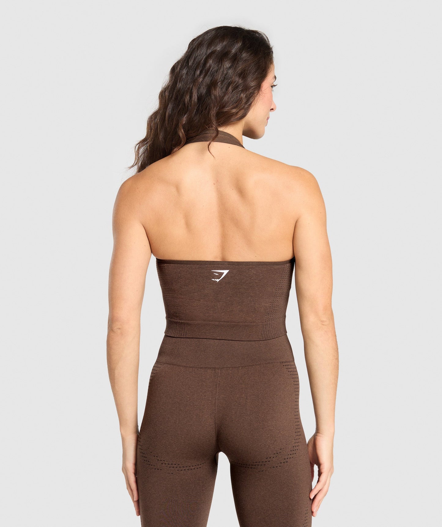 Gymshark Vital Seamless Halter Neck Tank - Espresso Marl