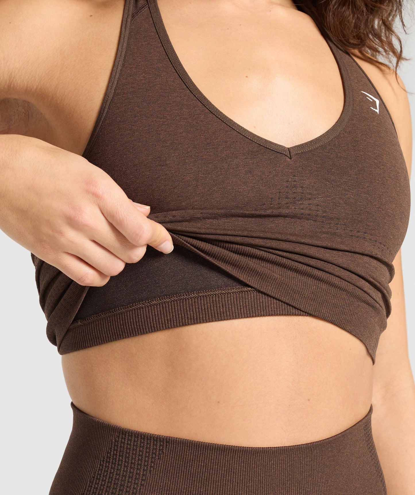 Gymshark Vital Seamless Halter Neck Tank - Espresso Marl