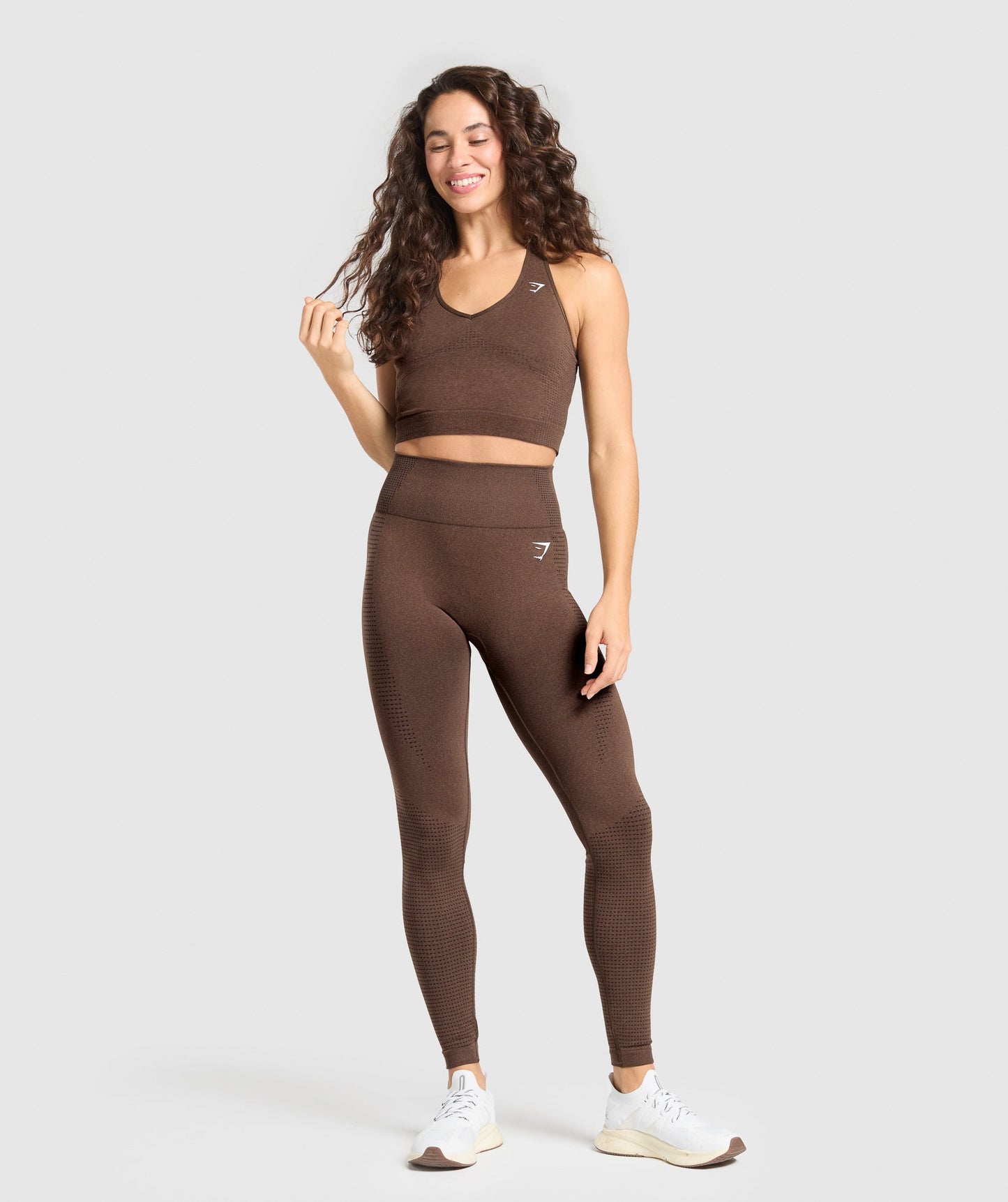 Gymshark Vital Seamless Halter Neck Tank - Espresso Marl