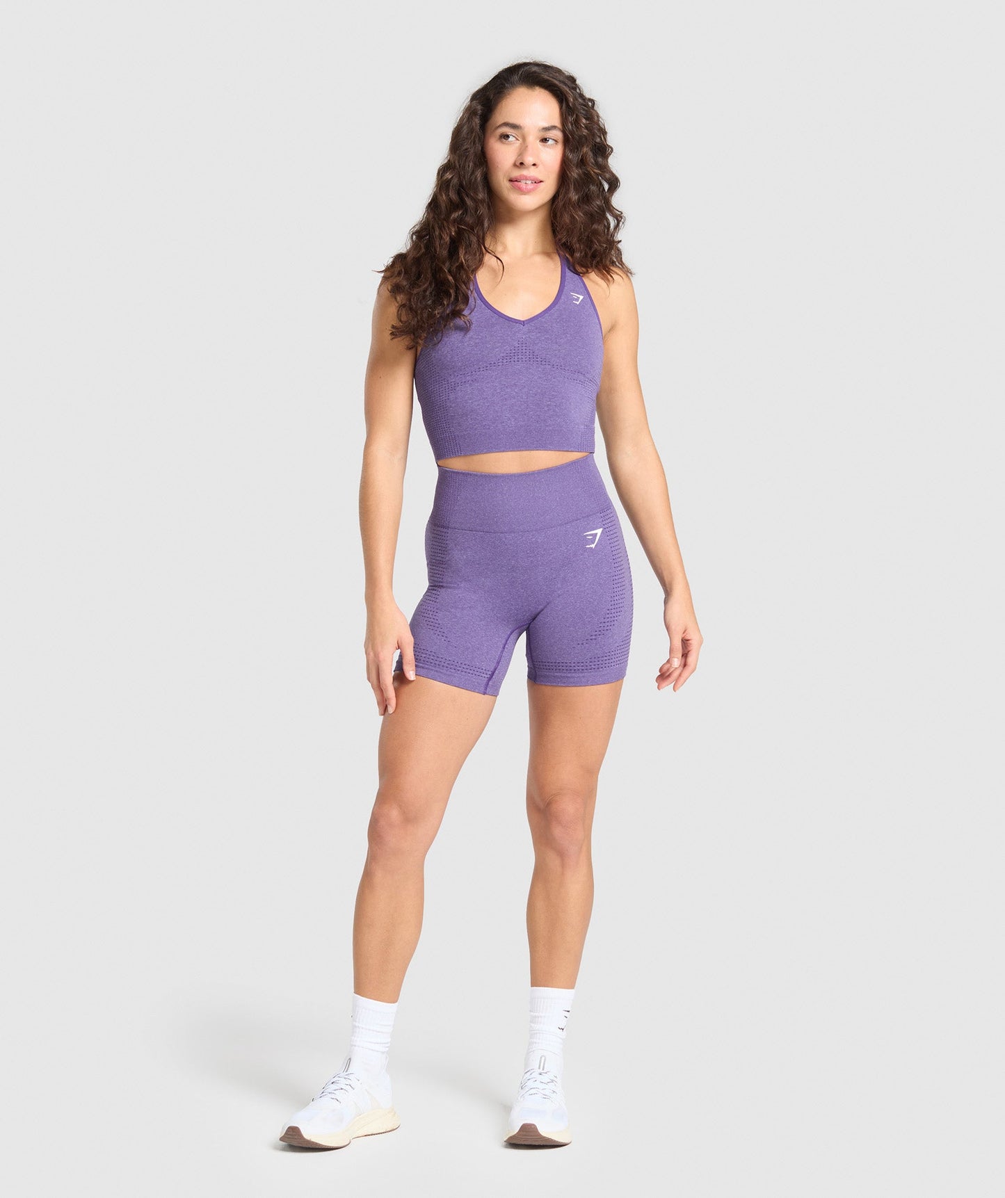 Gymshark Vital Seamless Halter Neck Tank - Functional Purple/Marl