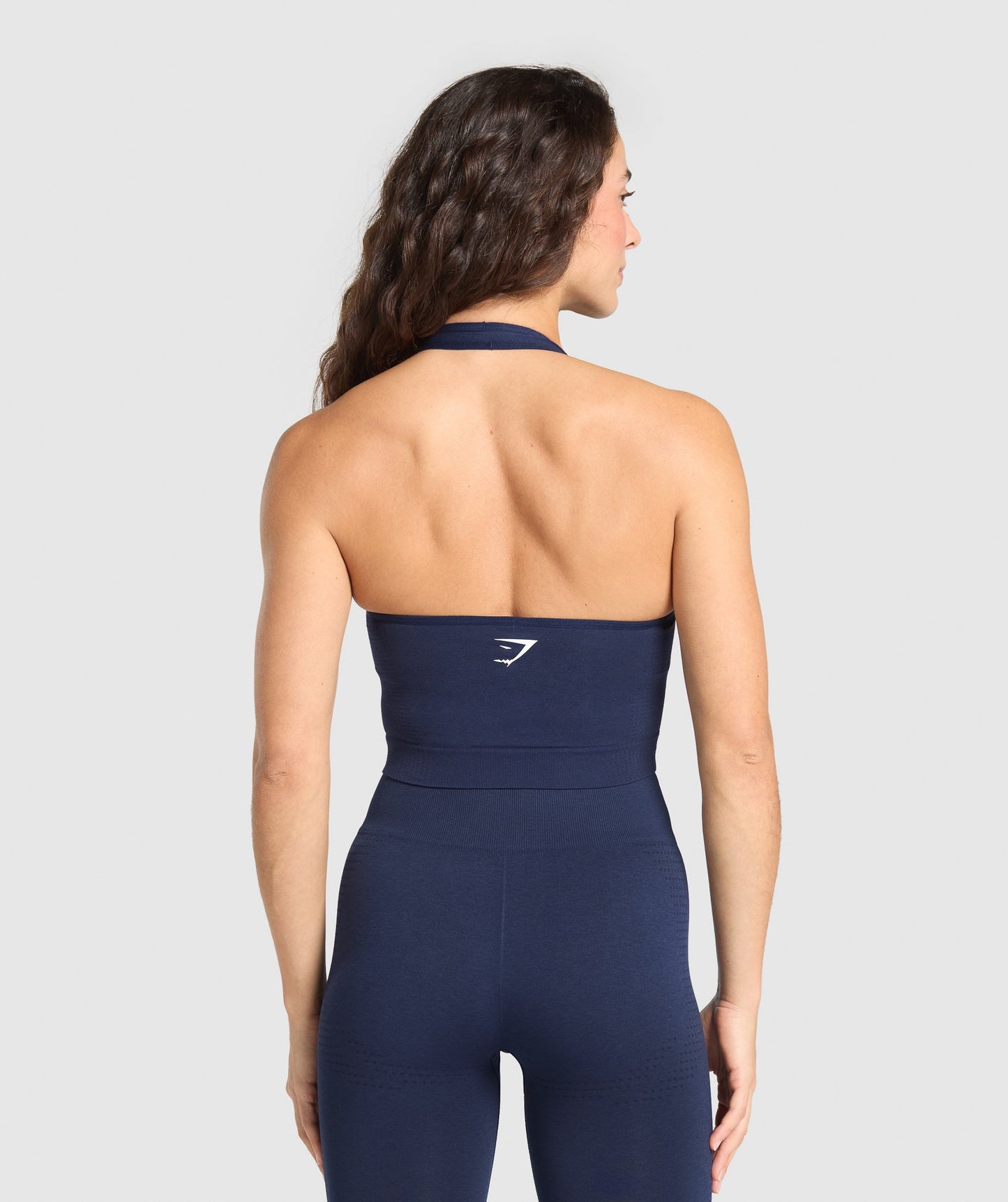 Gymshark Vital Seamless Halter Neck Tank With Shelf - Heavy Blue Marl