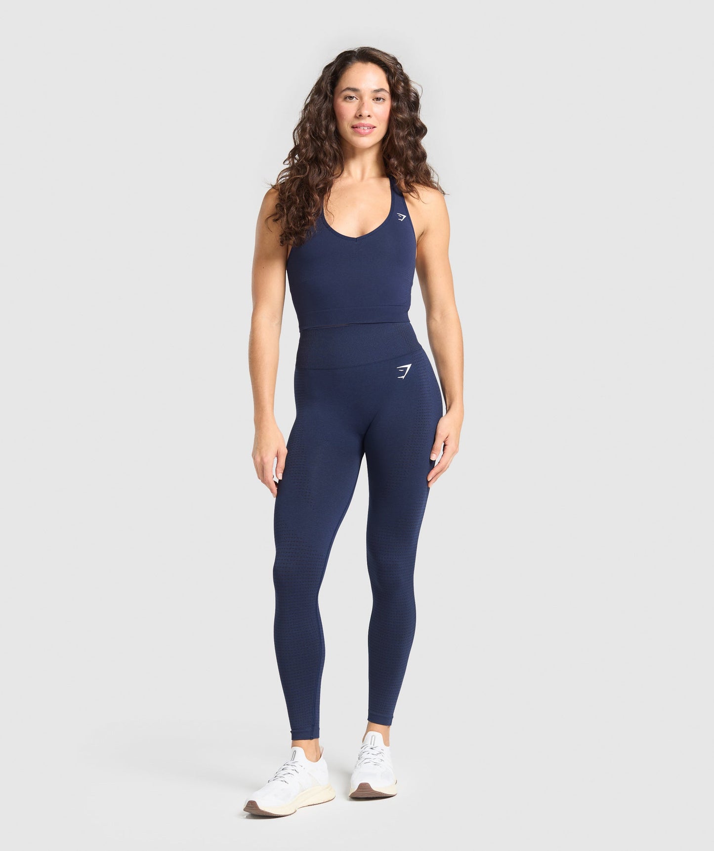 Gymshark Vital Seamless Halter Neck Tank With Shelf - Heavy Blue Marl