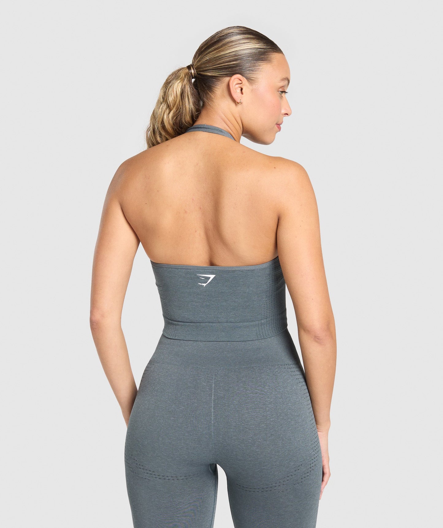 Gymshark Vital Seamless Halter Neck Tank - Strong Grey/Marl