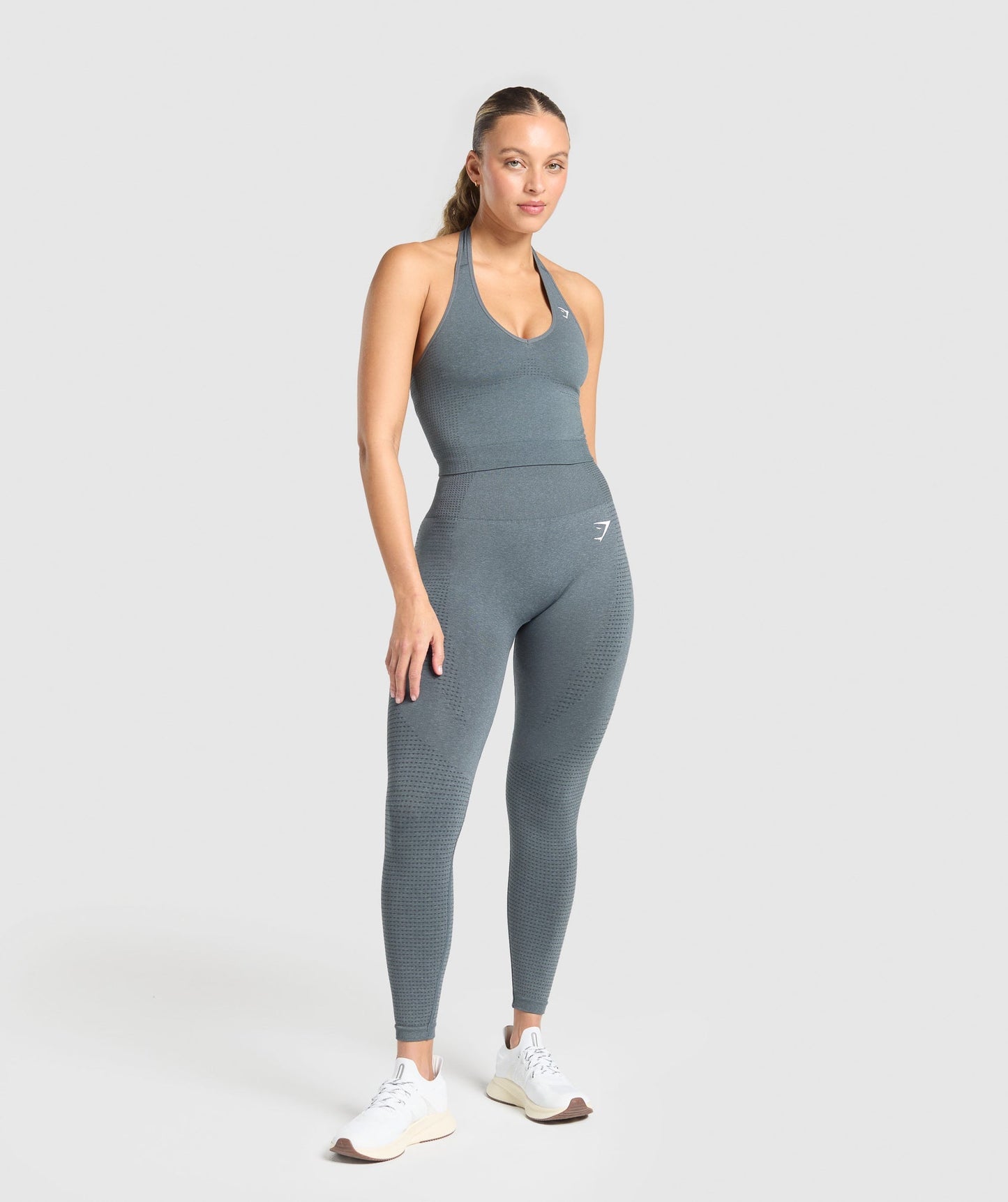 Gymshark Vital Seamless Halter Neck Tank - Strong Grey/Marl