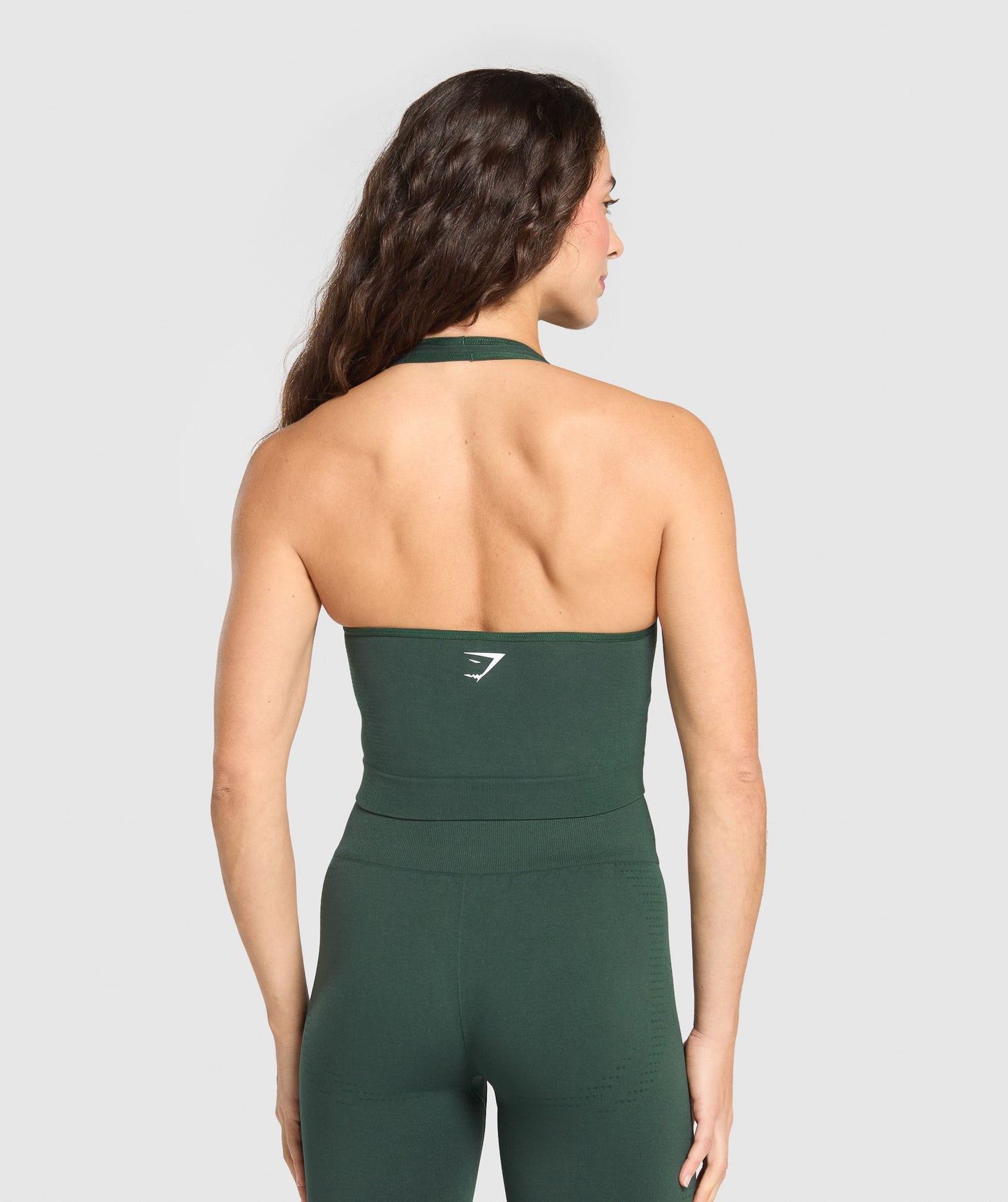 Gymshark Vital Seamless Halter Neck Tank - Woodland Green/Marl