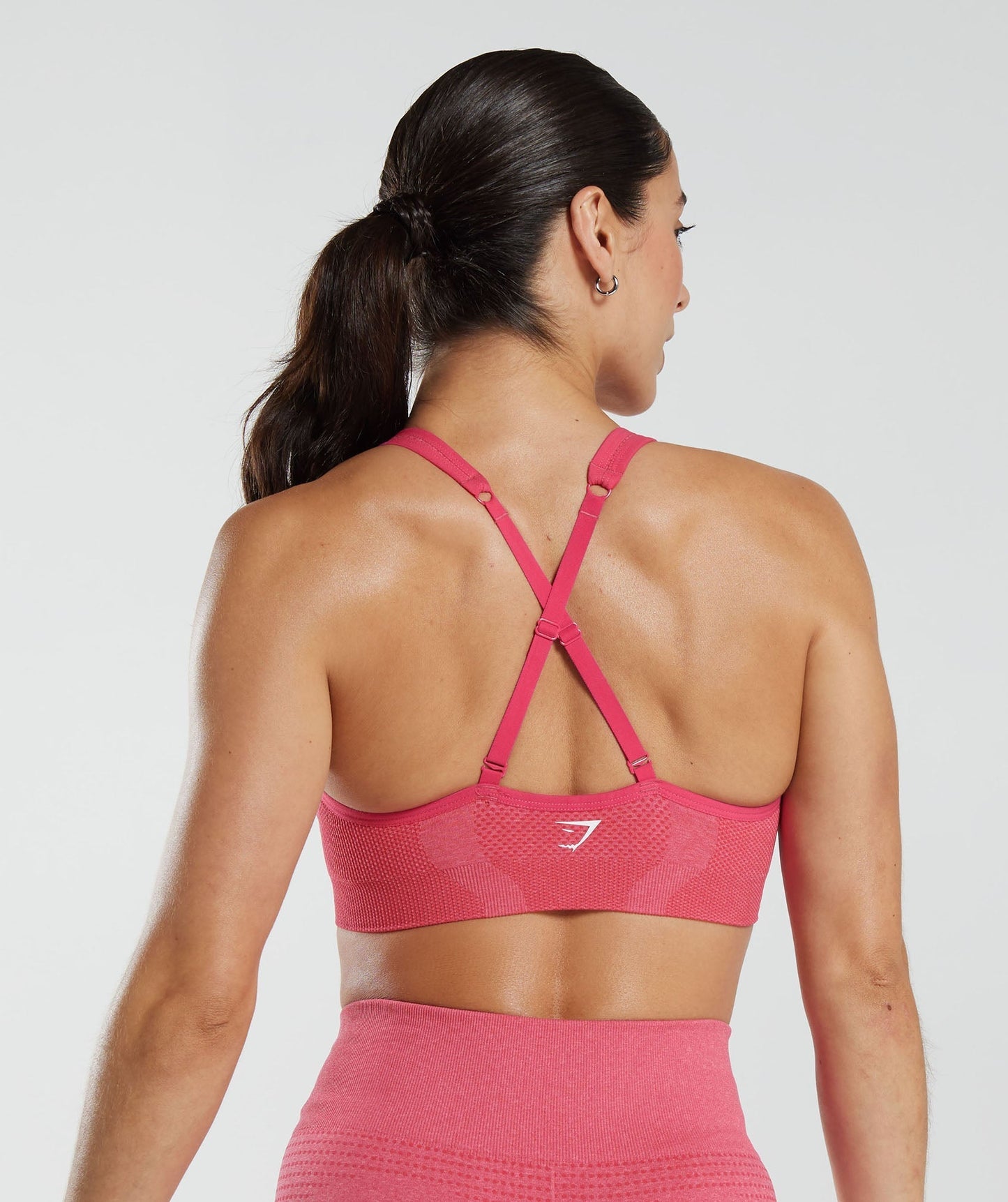 Gymshark Vital Seamless 2.0 V Neck Sports Bra - Bright Fuchsia Marl