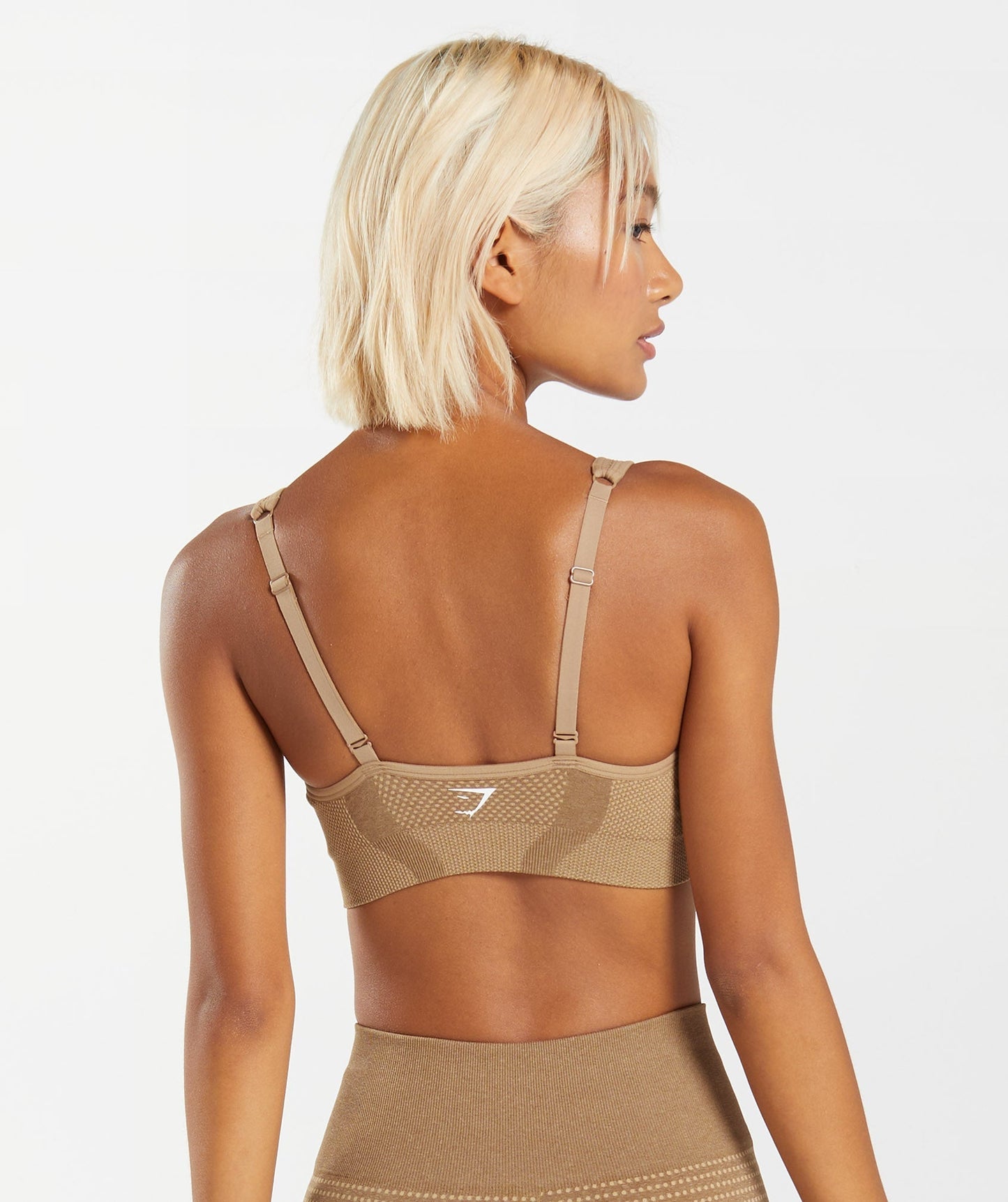 Gymshark Vital Seamless 2.0 V Neck Sports Bra - Fawn Marl