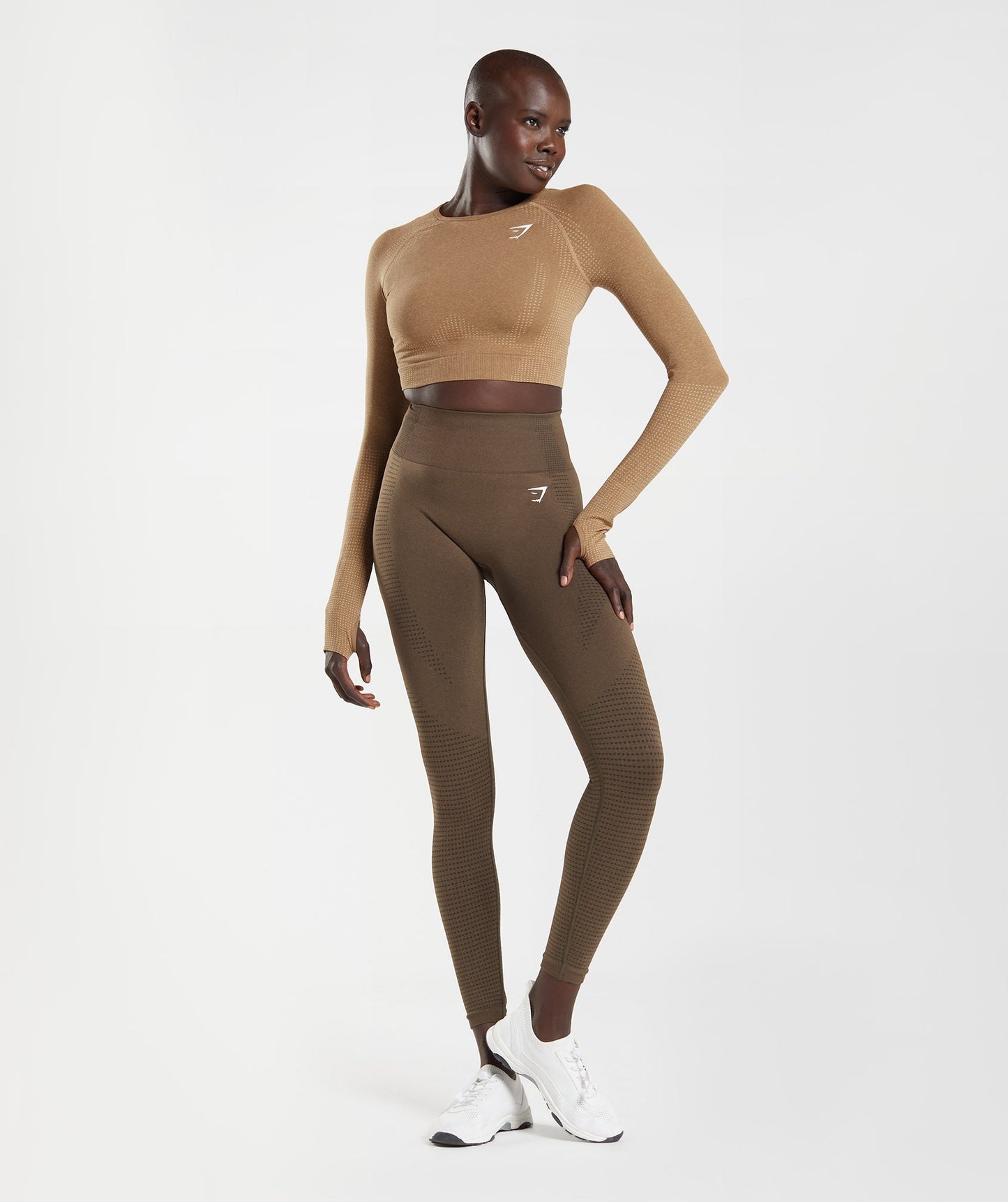 Gymshark Vital Seamless 2.0 Crop Top - Fawn Marl