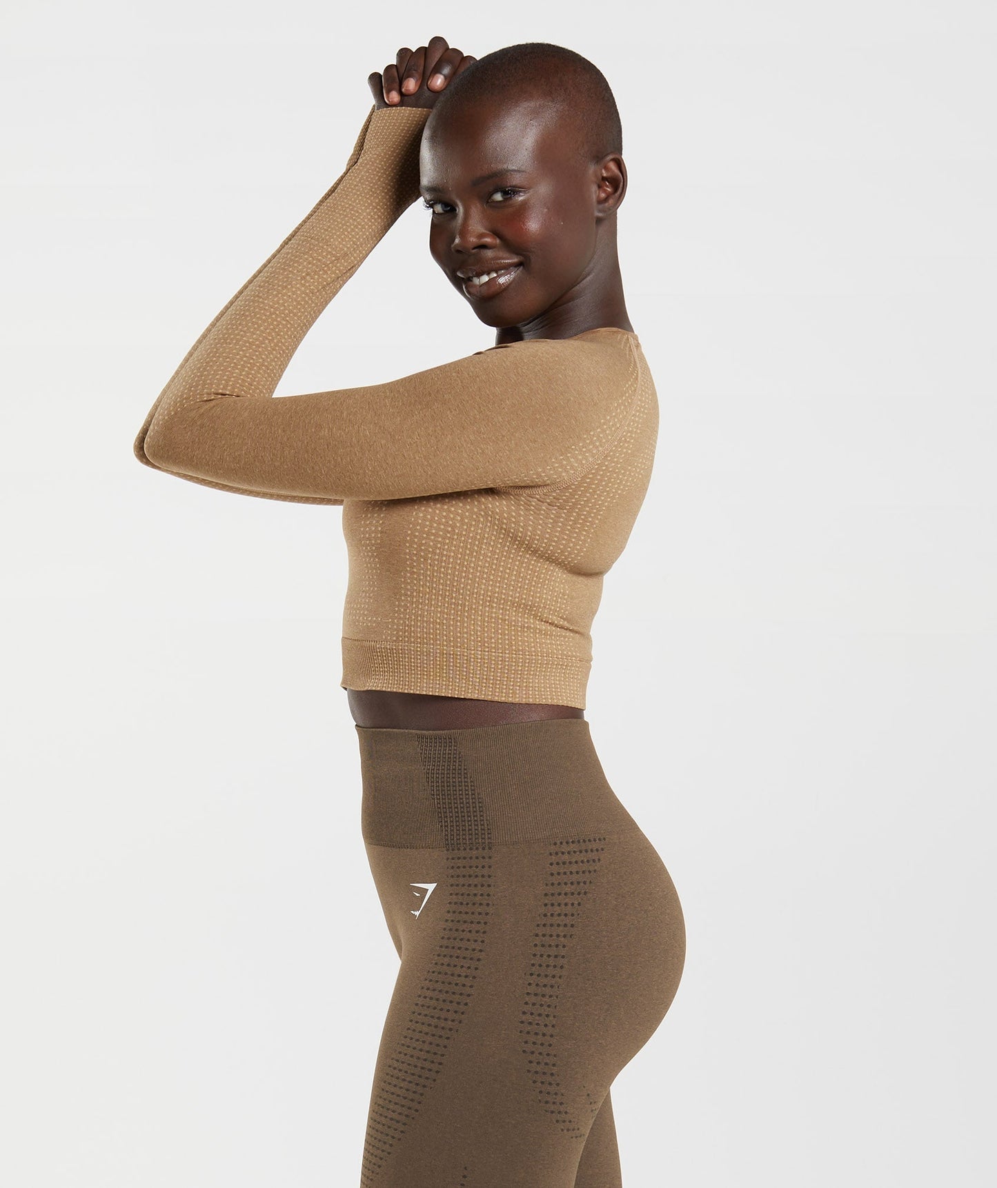 Gymshark Vital Seamless 2.0 Crop Top - Fawn Marl