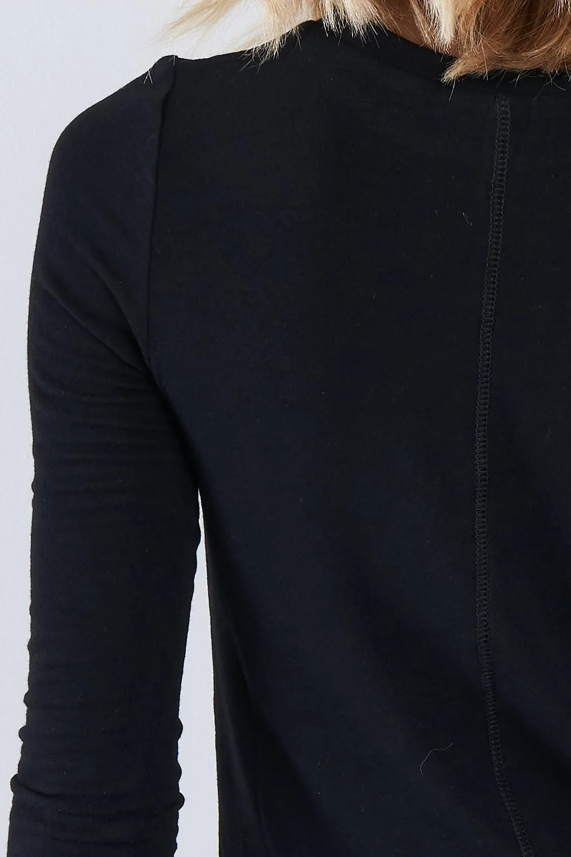 Black Casual Basic Long Sleeve Stretchy Bodycon Top