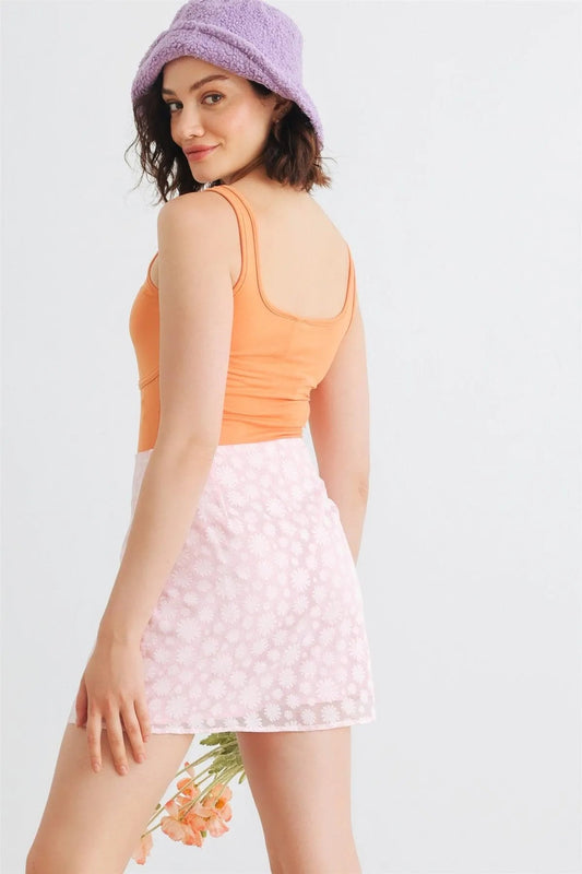 Apricot Sleeveless Square Neck Bodysuit /1-2-2-1