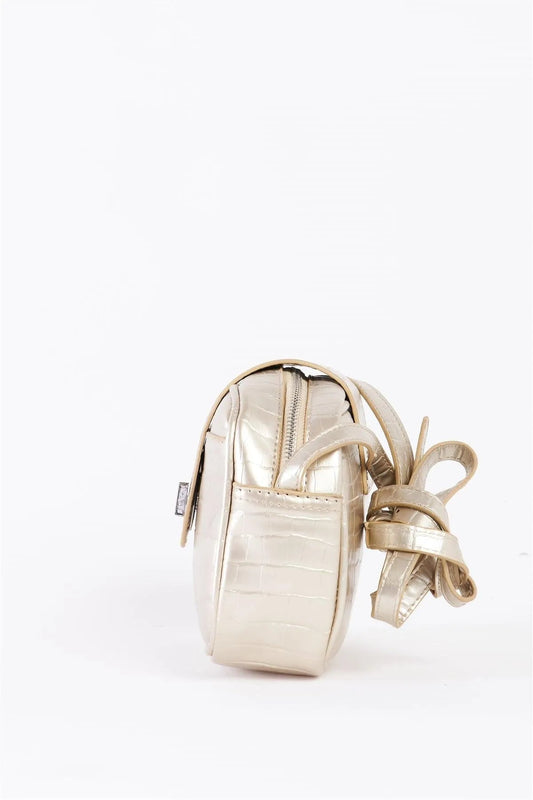 Beige Pearl Alligator Vegan Leather Rectangle Crossbody Bag /3 Bags