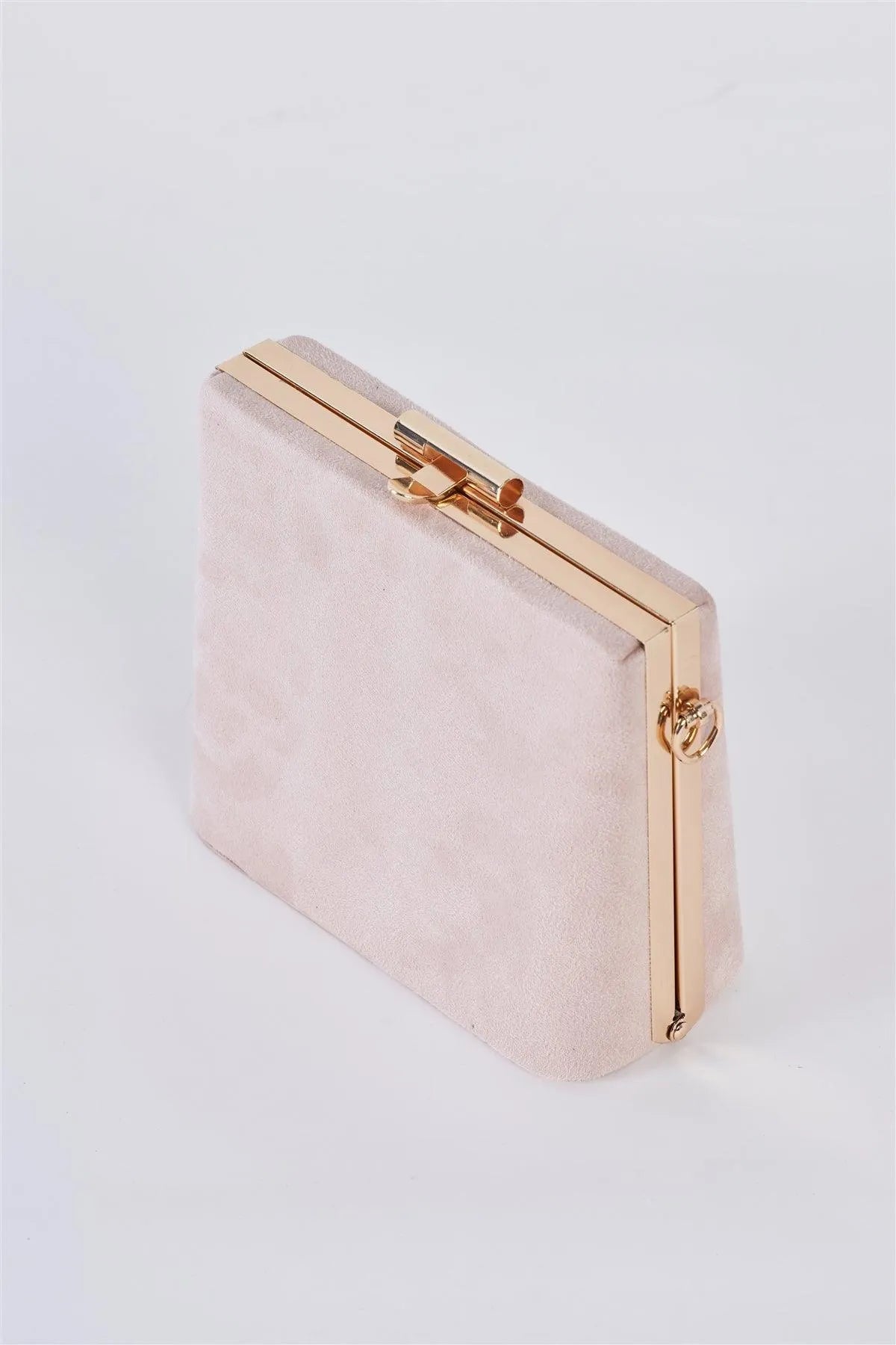 Beige Chic Suede Clutch Bag