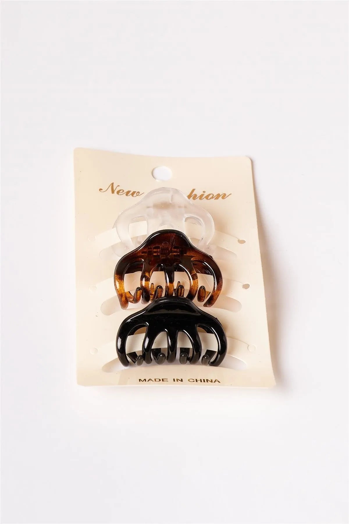 12pcs White-Brown-Black Mini Hair Claw Clips