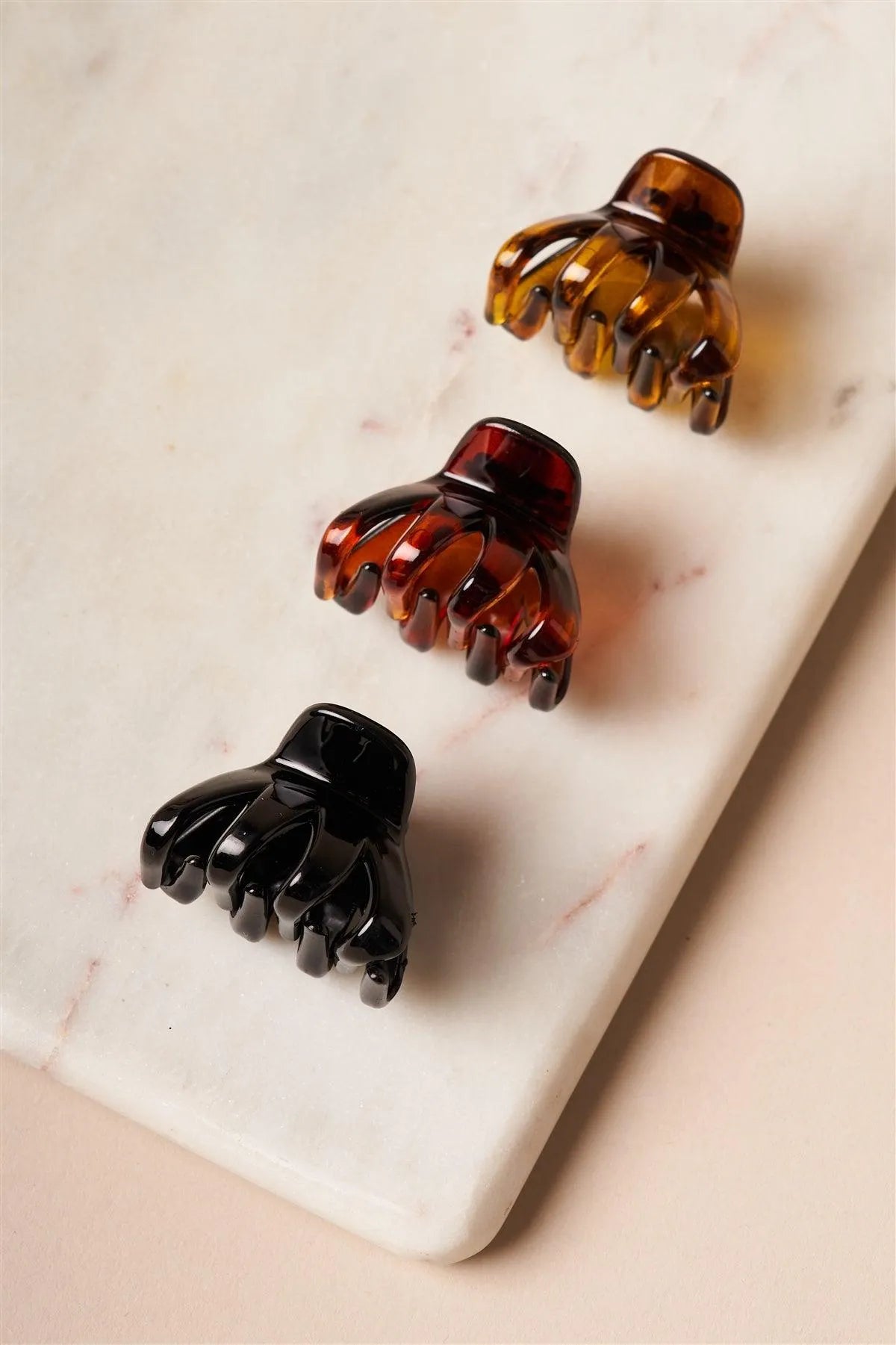 12pcs Amber-Brown-Black Mini Claw Clips
