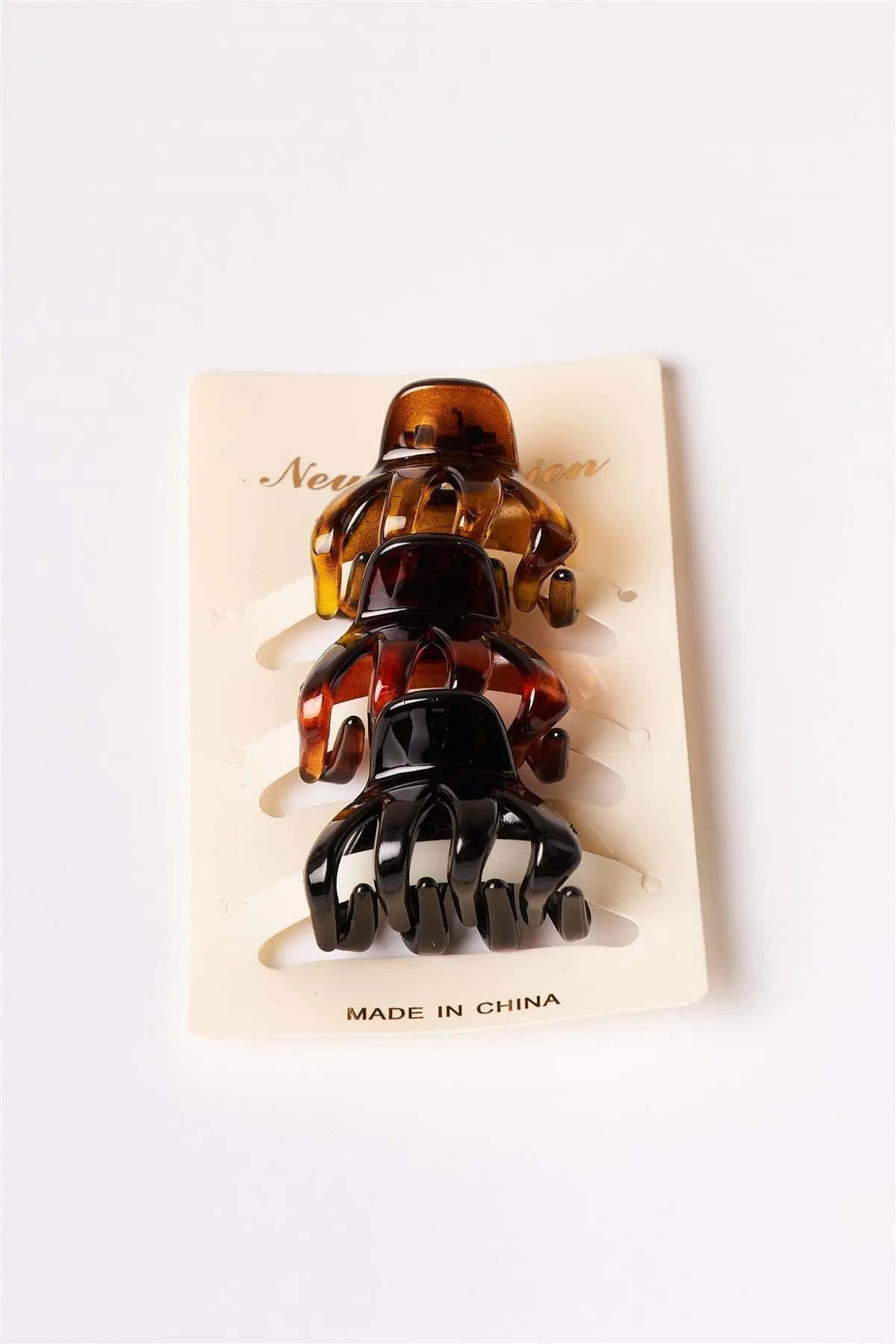 12pcs Amber-Brown-Black Mini Claw Clips