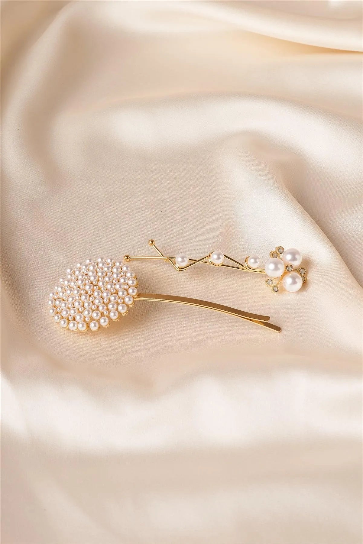 12pcs Gold Pearled Elegant Style Bobby Pins