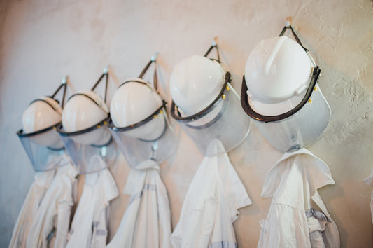 white and gold round pendant lamps