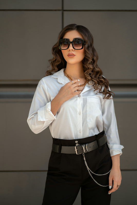 a woman wearing sunglasses