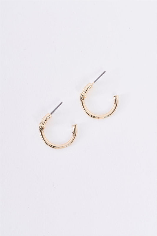"Gold Nail" Small Hoop Earrings