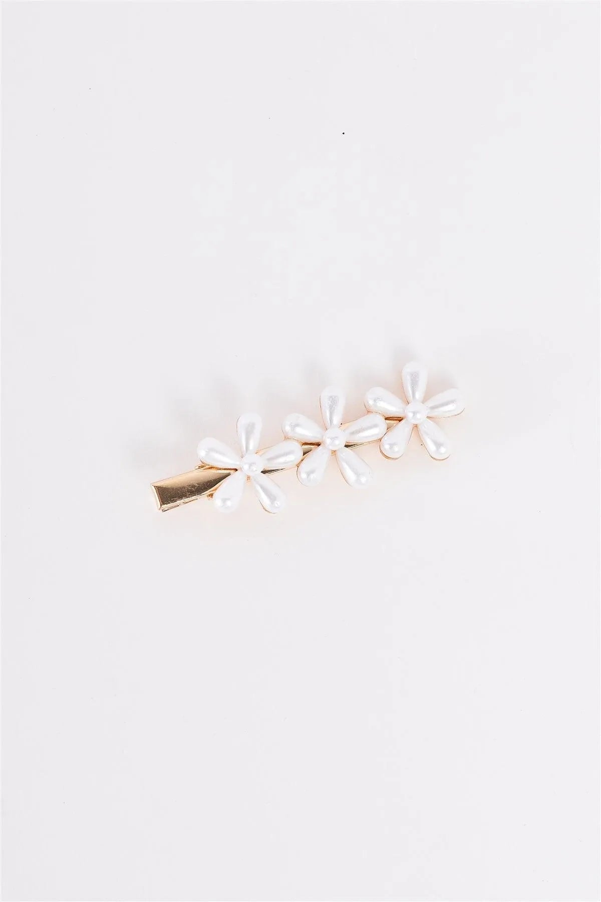 3pcs Gold Pearl Flower Alligator Hair Clip