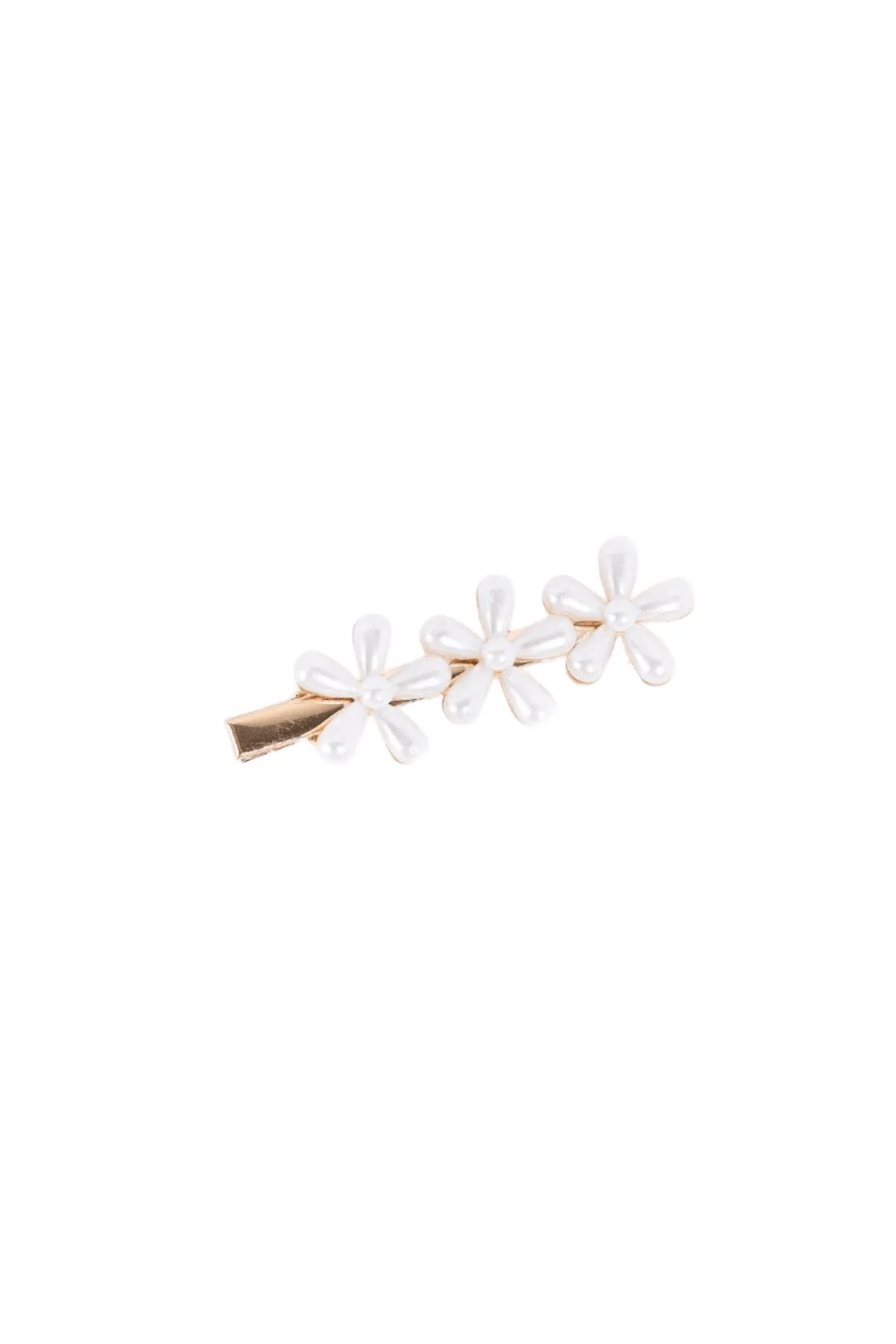3pcs Gold Pearl Flower Alligator Hair Clip