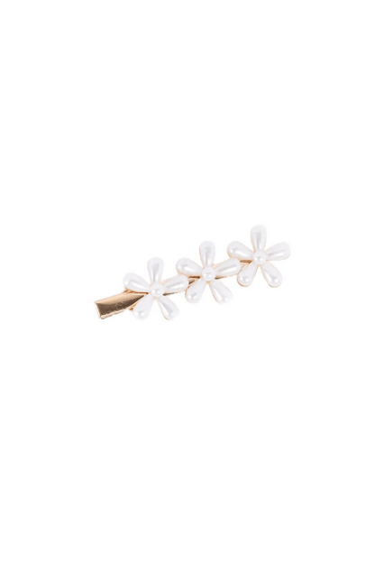 3pcs Gold Pearl Flower Alligator Hair Clip
