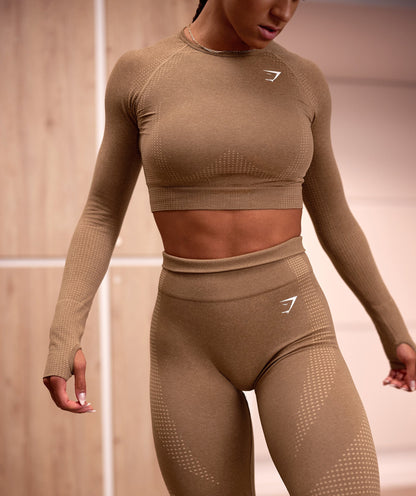 Gymshark Vital Seamless 2.0 Crop Top - Fawn Marl