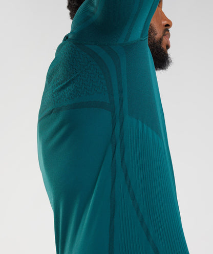 Gymshark 315 LS Seamless T-Shirt - Winter Teal/Black