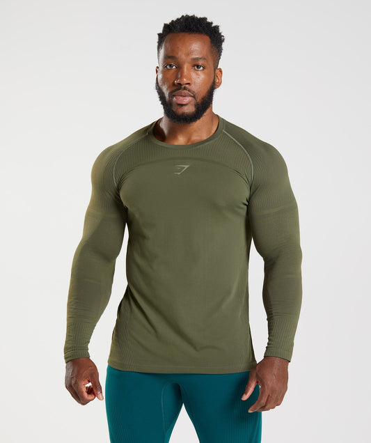 Gymshark 315 Long Sleeve T-Shirt - Core Olive/Marsh Green