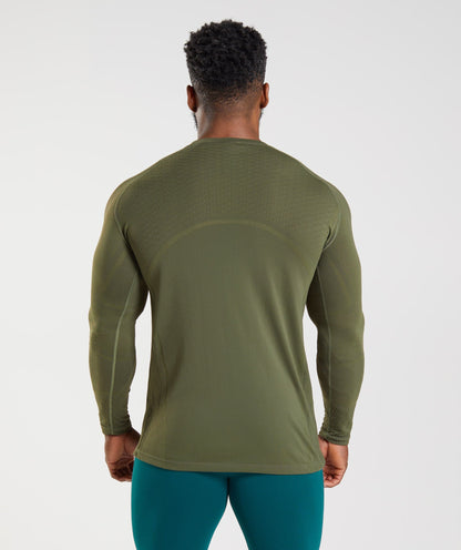 Gymshark 315 Long Sleeve T-Shirt - Core Olive/Marsh Green