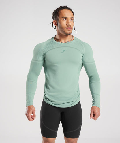 Gymshark 315 Seamless Long Sleeve T-Shirt - Frost Teal/Ink Teal