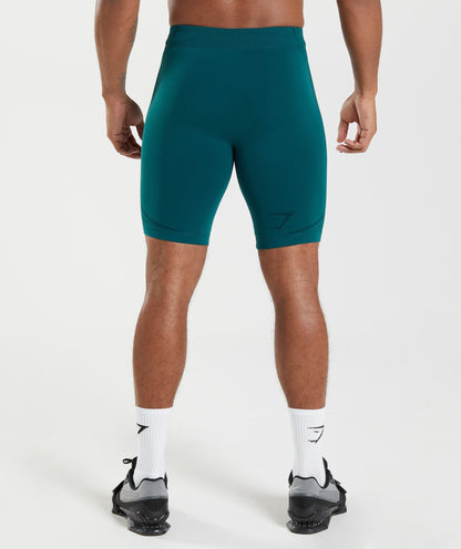 Gymshark 315 Seamless 1/2 Shorts - Winter Teal/Black