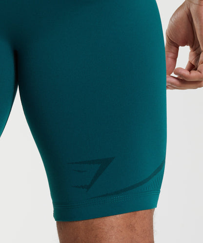 Gymshark 315 Seamless 1/2 Shorts - Winter Teal/Black