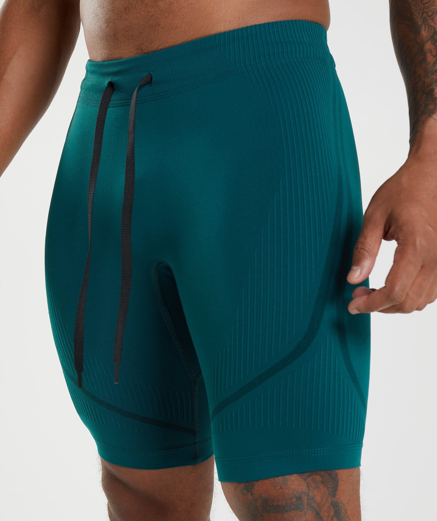 Gymshark 315 Seamless 1/2 Shorts - Winter Teal/Black
