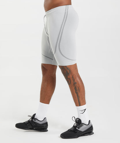 Gymshark 315 Seamless 1/2 Shorts - Light Grey/Charcoal Grey