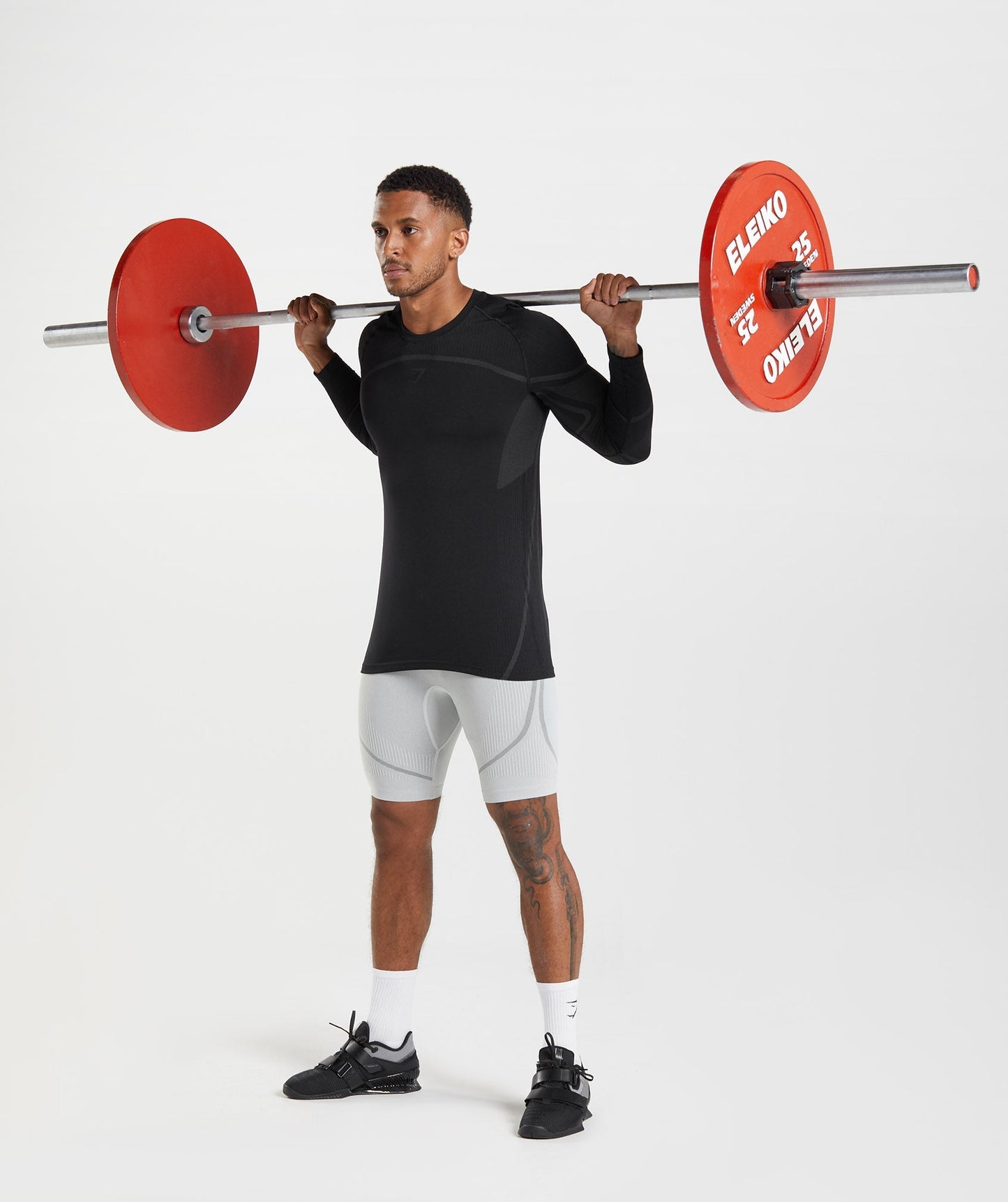Gymshark 315 Seamless 1/2 Shorts - Light Grey/Charcoal Grey
