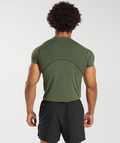 Gymshark 315 Seamless T-Shirt - Core Olive/Deep Olive Green
