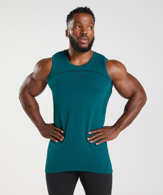 Gymshark 315 Seamless Tank - Winter Teal/Black