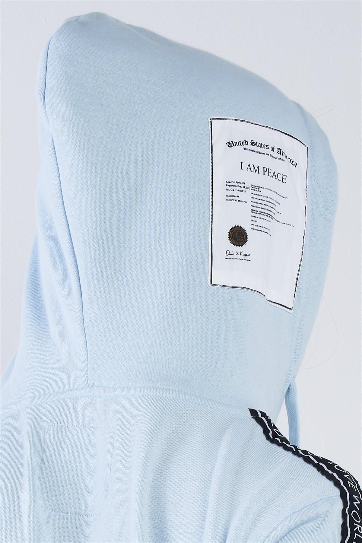 Baby Blue "I Am Peace, All Of Me" Graphic Hoodie