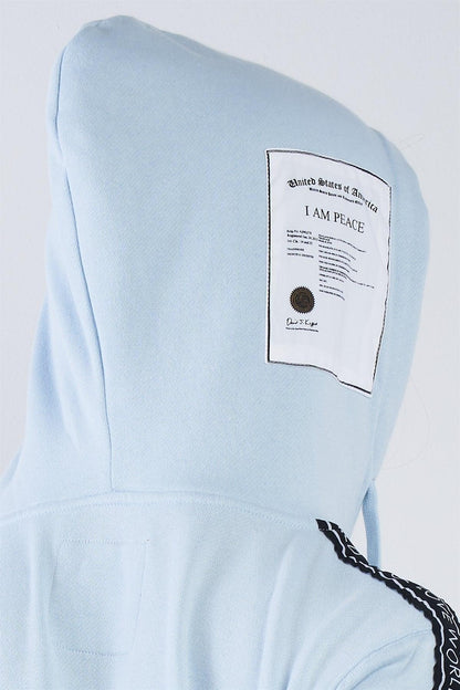 Baby Blue "I Am Peace, All Of Me" Graphic Long Sleeve Hoodie
