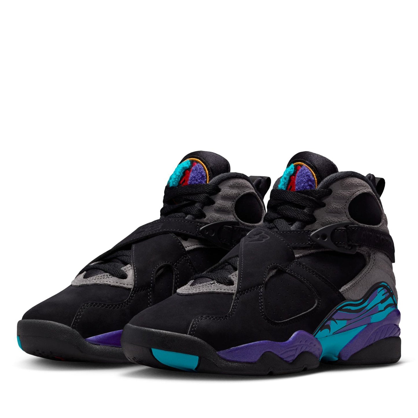 Air Jordan 8 Retro 'Aqua' (GS) - Black/Multi