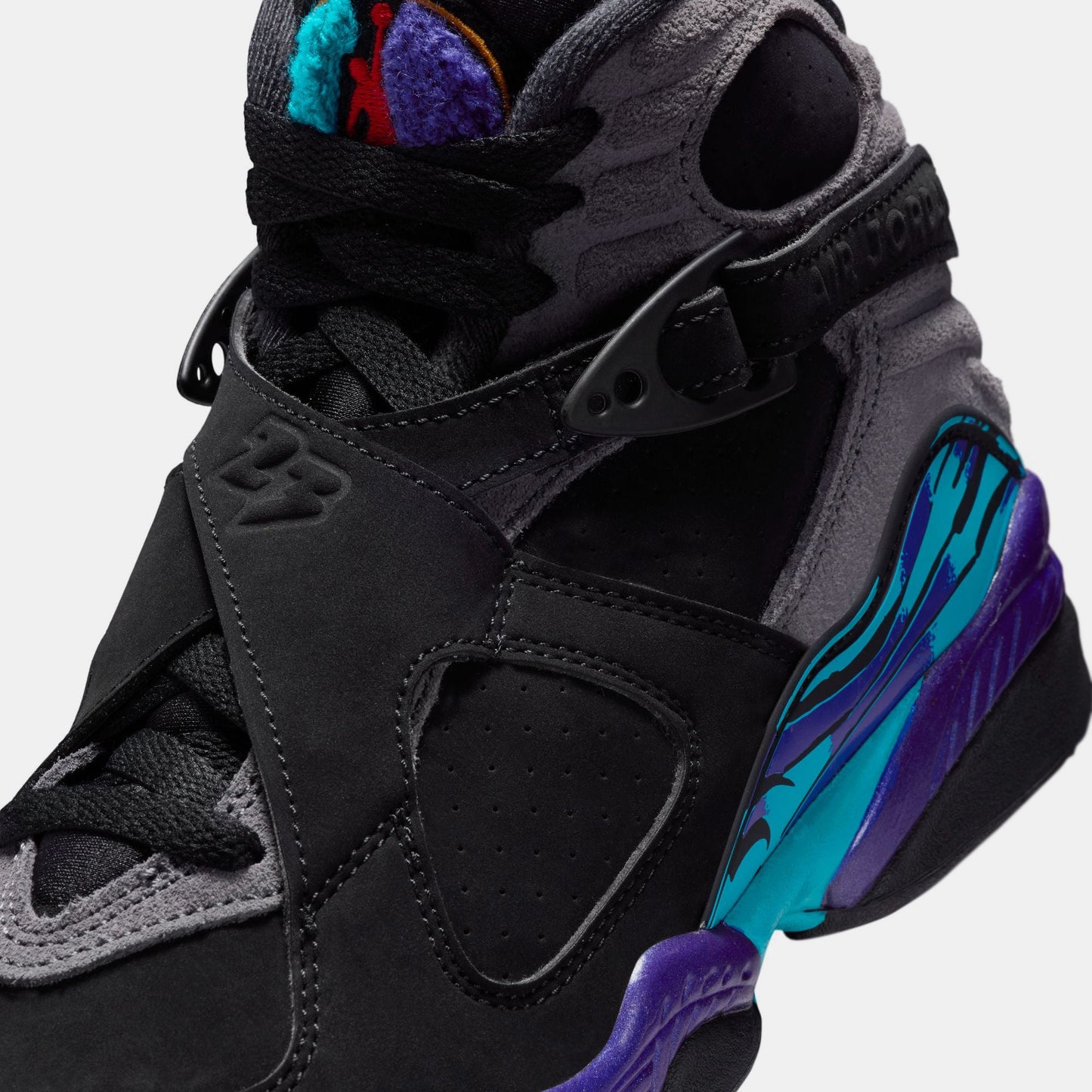 Air Jordan 8 Retro 'Aqua' (GS) - Black/Multi