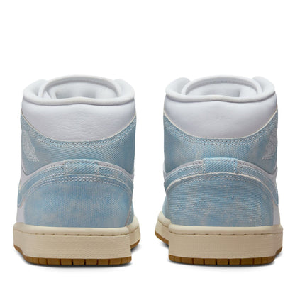 Women's Air Jordan 1 Mid SE - White/Worn Blue