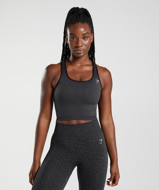Gymshark Adapt Animal Seamless Crop Tank - Reef | Black
